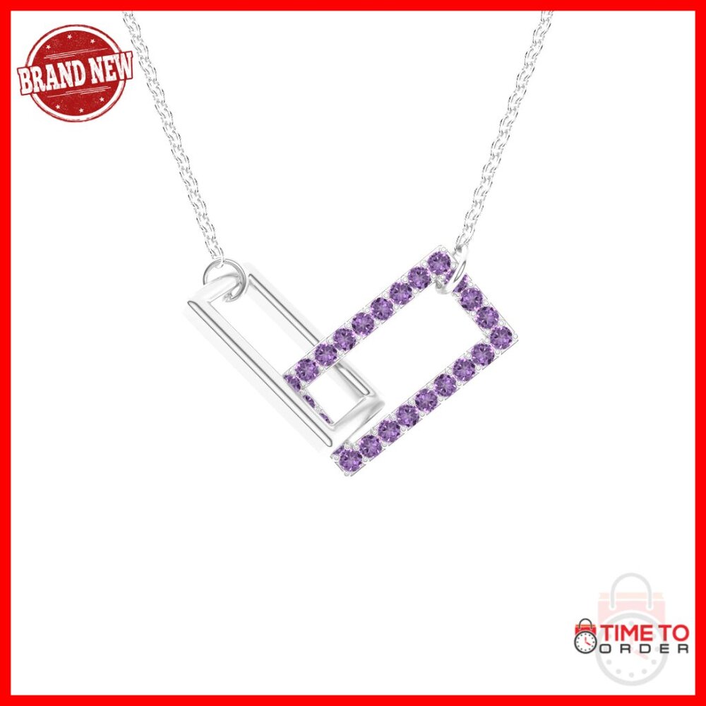 Sterling Silver Amethyst Pendant Necklace, Birthstone Jewelry Gift